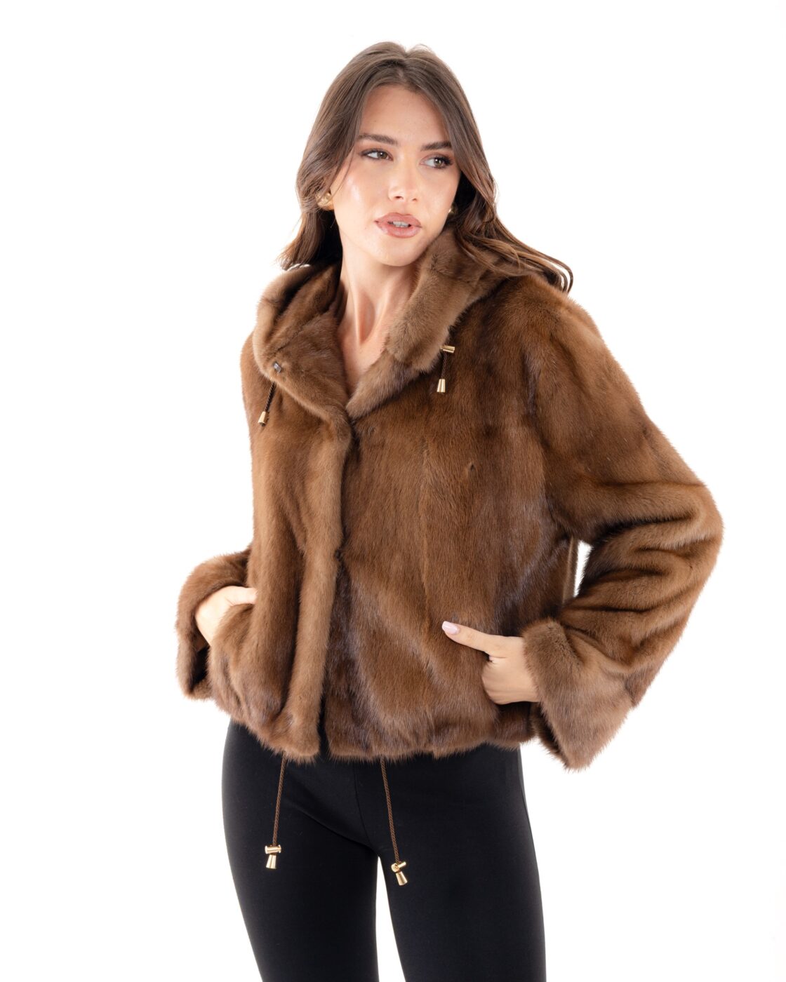 Modello Laura collo cappuccio Demi buff