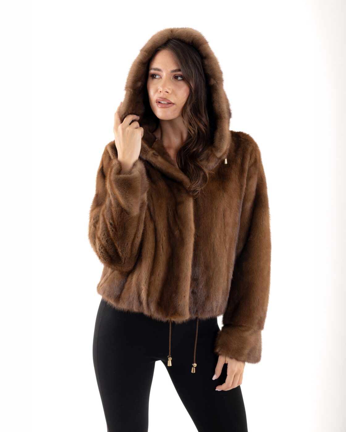 Modello Laura collo cappuccio Demi buff